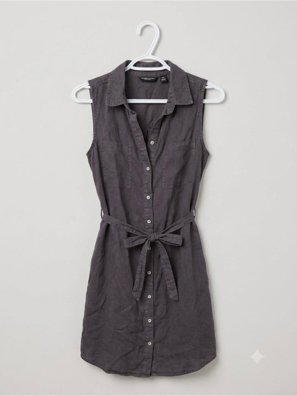 LINEN DRESS MINI GREY SMALL